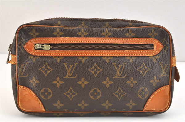 Authentic Louis Vuitton Monogram Marly Dragonne Clutch Hand Bag Old Model 5546K