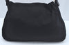 Authentic FENDI Mamma Baguette Shoulder Hand Bag Jersey Leather Black Junk 5547J