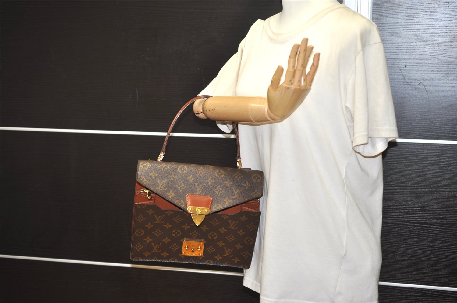 Authentic Louis Vuitton Monogram Concorde Hand Bag Purse M51190 LV Junk 5548J