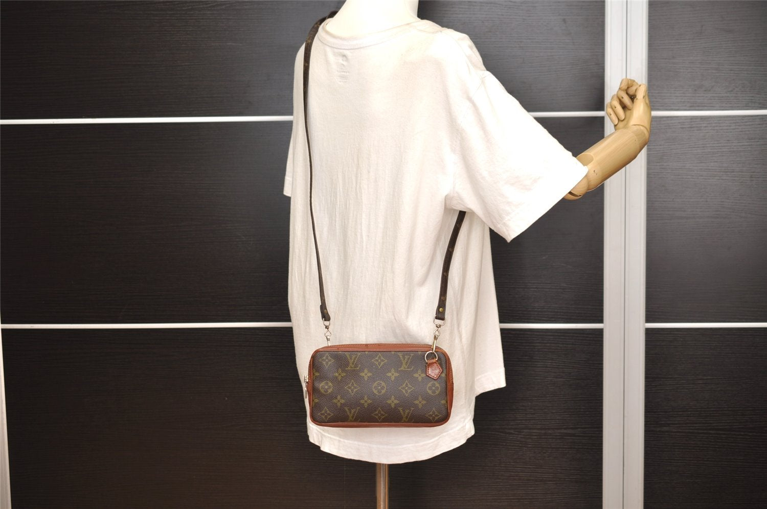 Auth Louis Vuitton Monogram Marly Bandouliere Shoulder Cross Bag Old Model 5550J