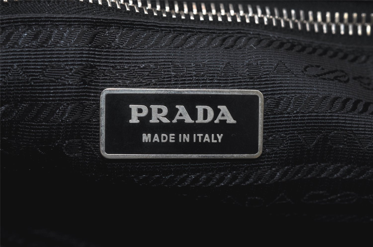 Authentic PRADA Vintage Enamel Shoulder Tote Bag Black 5553I