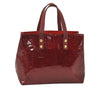 Authentic Louis Vuitton Vernis Reade PM Hand Bag Red M91088 LV 5554K