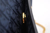 Authentic Christian Dior Trotter Chain Shoulder Bag Canvas Leather Navy CD 5555I