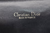 Authentic Christian Dior Trotter Chain Shoulder Bag Canvas Leather Navy CD 5555I