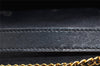 Authentic Christian Dior Trotter Chain Shoulder Bag Canvas Leather Navy CD 5555I
