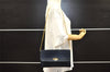 Authentic Christian Dior Trotter Chain Shoulder Bag Canvas Leather Navy CD 5555I
