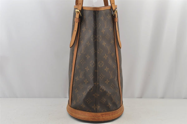 Authentic Louis Vuitton Monogram Bucket GM Shoulder Tote Bag M42236 Junk 5555J
