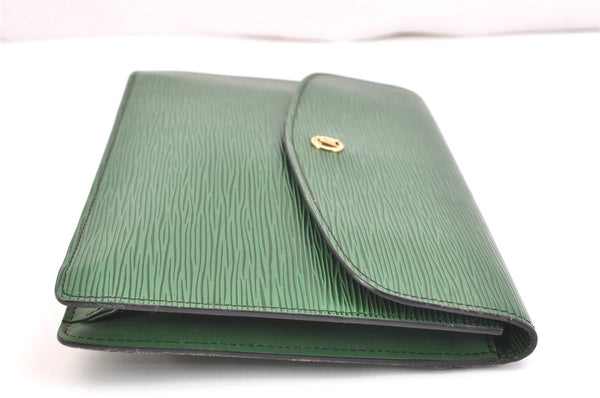 Authentic Louis Vuitton Epi Montaigne 27 Clutch Hand Bag Green M52654 LV 5557K