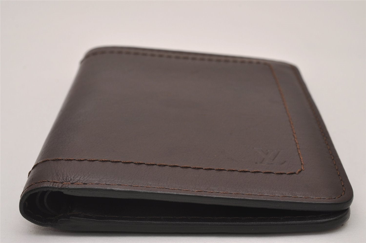 Auth Louis Vuitton Utah Porte Valeurs 10 Cartes Credit Card Case Brown LV 5559I