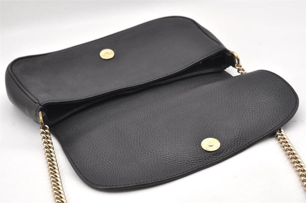 Authentic GUCCI SOHO Chain Shoulder Cross Body Bag Leather 536224 Black 5561I