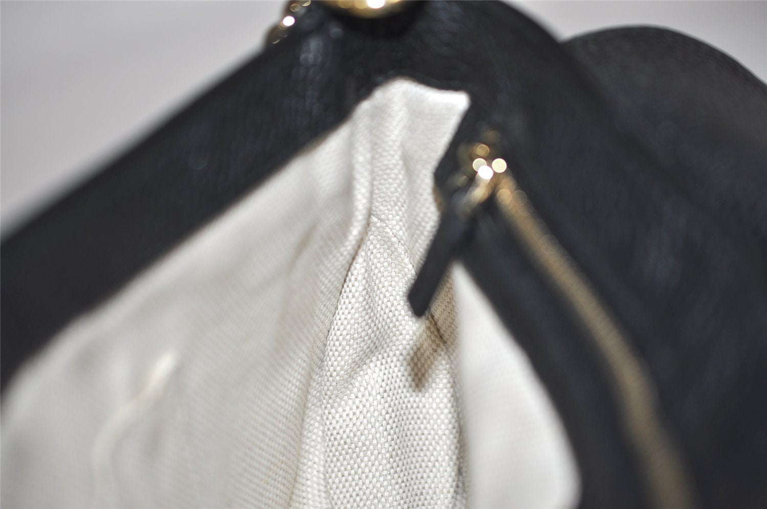 Authentic GUCCI SOHO Chain Shoulder Cross Body Bag Leather 536224 Black 5561I