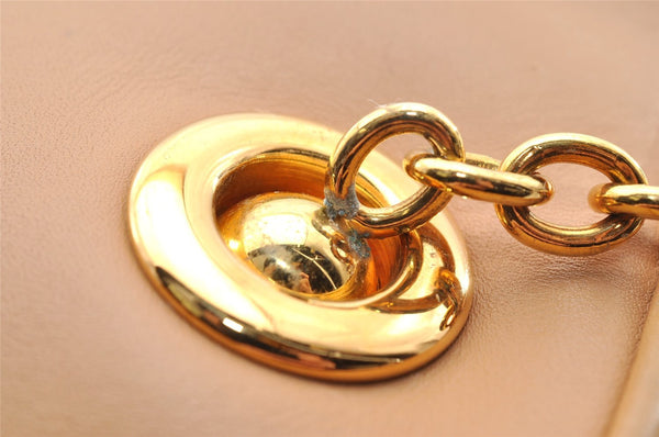 Authentic GUCCI Bamboo Chain Shoulder Cross Body Bag Leather Beige Junk 5562I