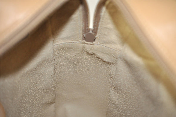 Authentic GUCCI Bamboo Chain Shoulder Cross Body Bag Leather Beige Junk 5562I