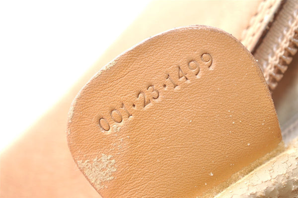 Authentic GUCCI Bamboo Chain Shoulder Cross Body Bag Leather Beige Junk 5562I