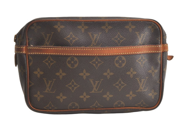 Authentic Louis Vuitton Monogram Compiegne 23 Clutch Bag M51847 Junk 5562K