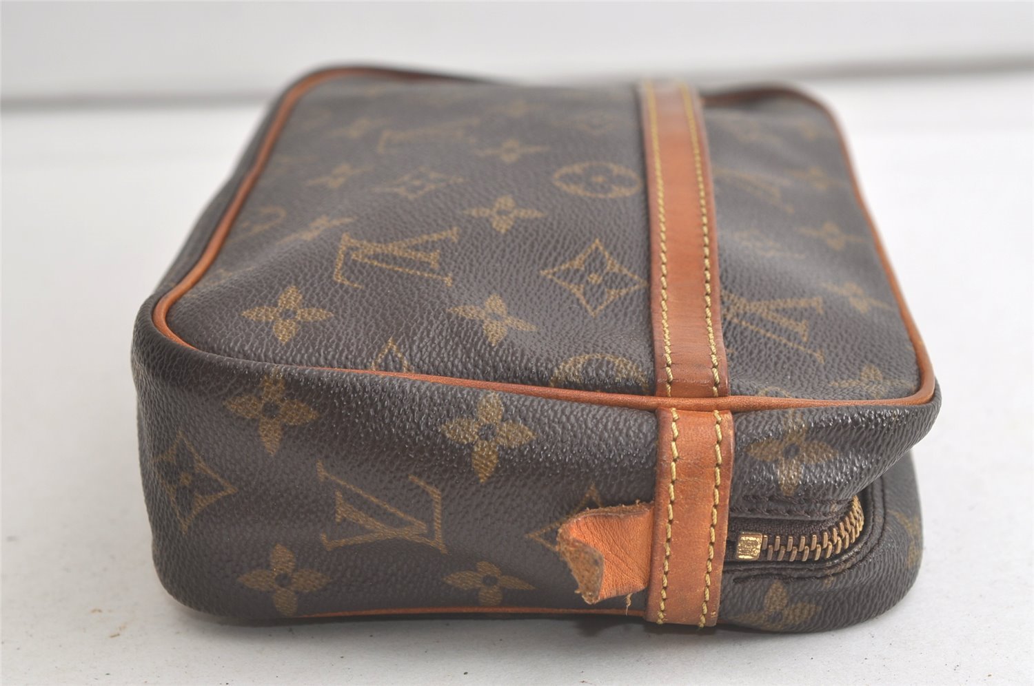 Authentic Louis Vuitton Monogram Compiegne 23 Clutch Bag M51847 Junk 5562K