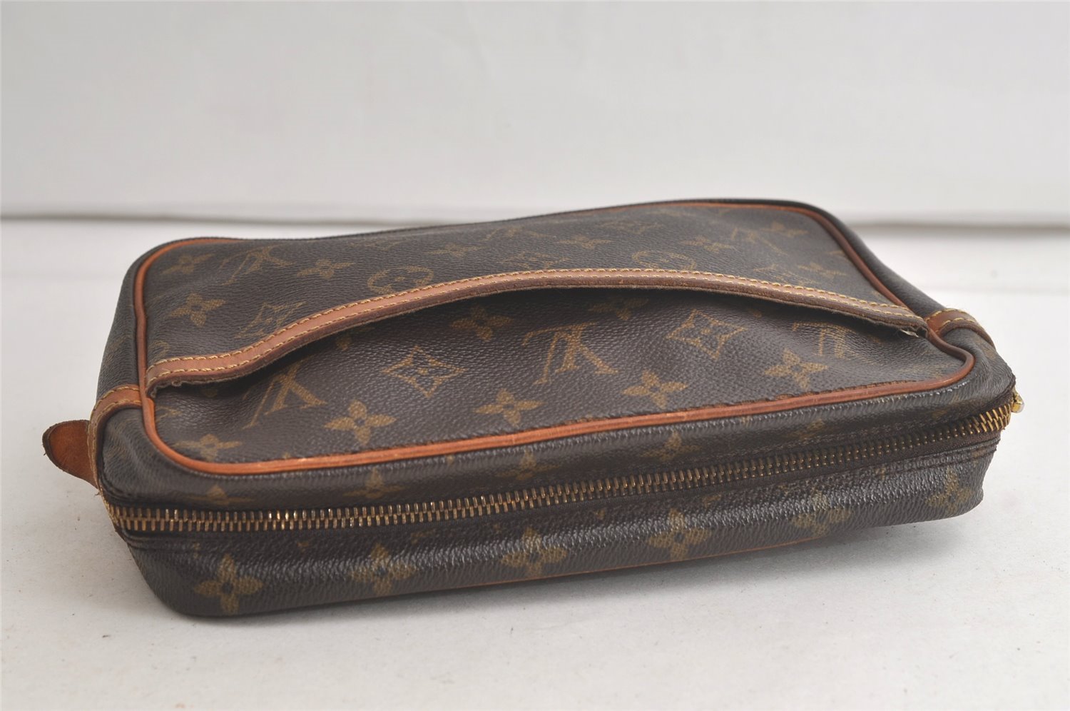 Authentic Louis Vuitton Monogram Compiegne 23 Clutch Bag M51847 Junk 5562K