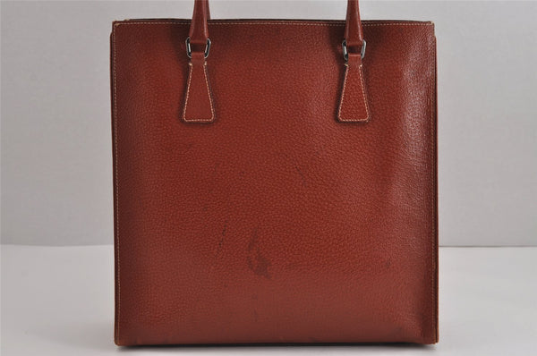 Authentic PRADA Vintage Leather Shoulder Hand Tote Bag Brown 5563J