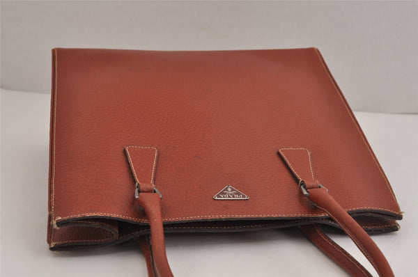 Authentic PRADA Vintage Leather Shoulder Hand Tote Bag Brown 5563J