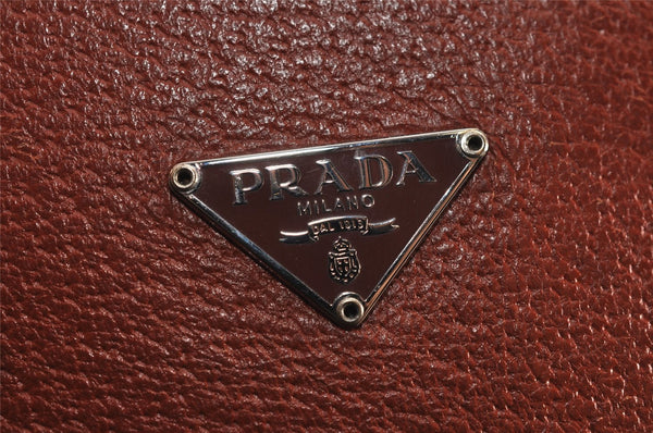 Authentic PRADA Vintage Leather Shoulder Hand Tote Bag Brown 5563J