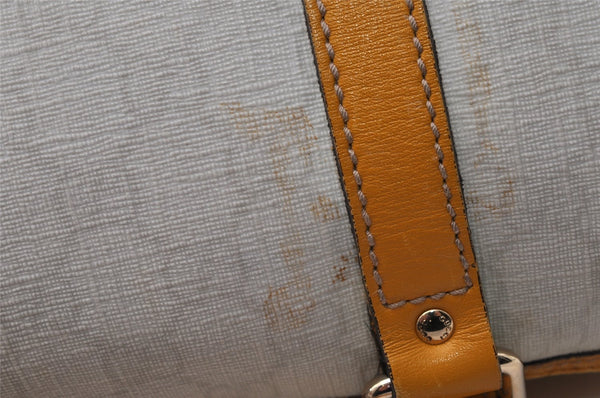 Authentic GUCCI Hand Boston Bag Purse GG PVC Leather 193604 White 5564I