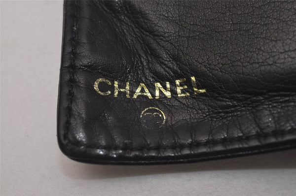 Authentic CHANEL Caviar Skin CC Logo Bifold Wallet Purse Black Junk 5565I