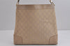 Authentic GUCCI Vintage Shoulder Bag Purse GG Canvas Leather 33900 Beige 5565J