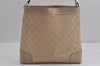 Authentic GUCCI Vintage Shoulder Bag Purse GG Canvas Leather 33900 Beige 5565J