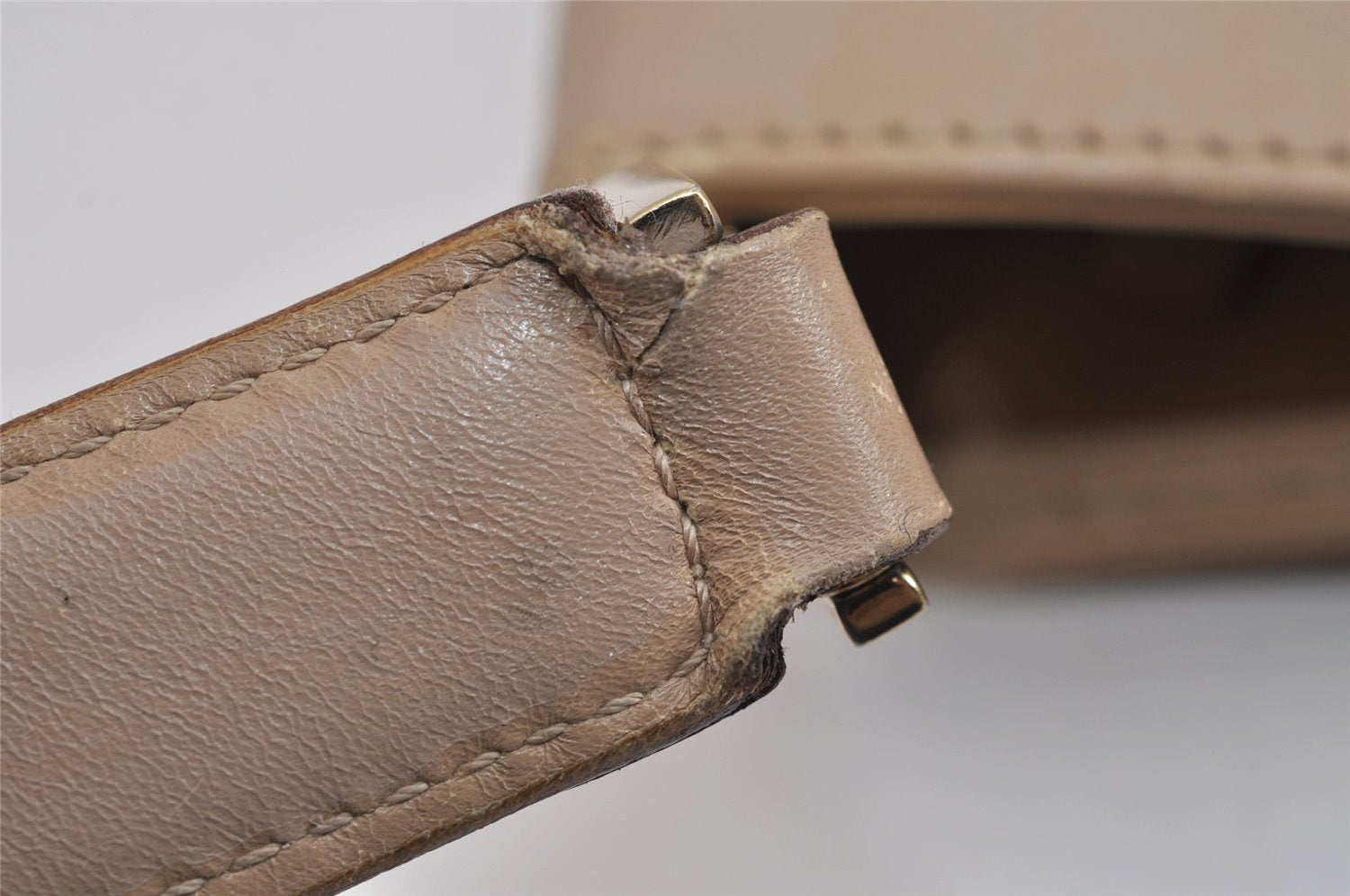 Authentic GUCCI Vintage Shoulder Bag Purse GG Canvas Leather 33900 Beige 5565J