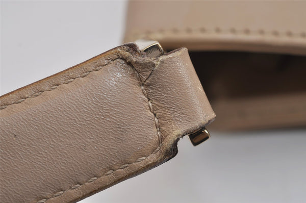 Authentic GUCCI Vintage Shoulder Bag Purse GG Canvas Leather 33900 Beige 5565J