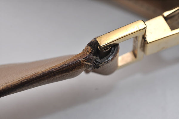 Authentic GUCCI Vintage Shoulder Bag Purse GG Canvas Leather 33900 Beige 5565J