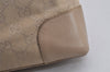 Authentic GUCCI Vintage Shoulder Bag Purse GG Canvas Leather 33900 Beige 5565J