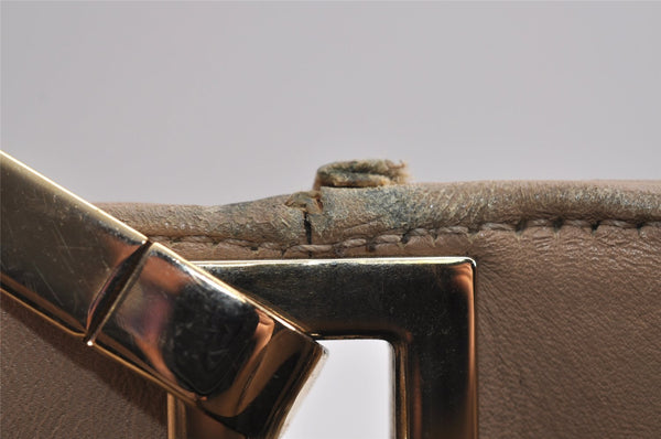 Authentic GUCCI Vintage Shoulder Bag Purse GG Canvas Leather 33900 Beige 5565J