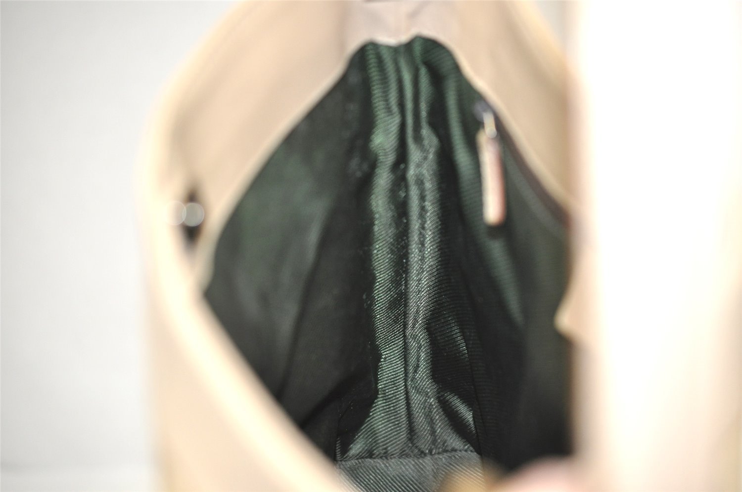 Authentic GUCCI Vintage Shoulder Bag Purse GG Canvas Leather 33900 Beige 5565J