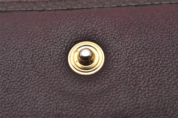 Authentic CHANEL Caviar Skin Vintage CC Logo Trifold Wallet Purse Wine Red 5566I