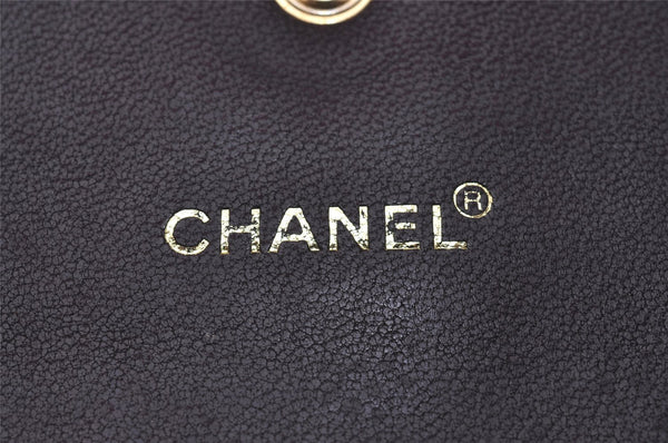 Authentic CHANEL Caviar Skin Vintage CC Logo Trifold Wallet Purse Wine Red 5566I