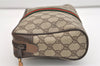 Authentic GUCCI Web Sherry Line Clutch Hand Bag GG PVC Leather Brown Junk 5566J
