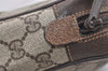 Authentic GUCCI Web Sherry Line Clutch Hand Bag GG PVC Leather Brown Junk 5566J