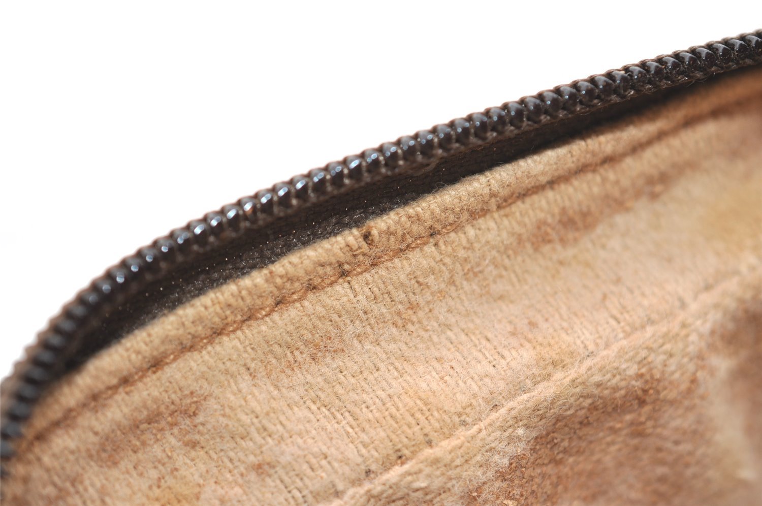 Authentic GUCCI Web Sherry Line Clutch Hand Bag GG PVC Leather Brown Junk 5566J