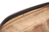 Authentic GUCCI Web Sherry Line Clutch Hand Bag GG PVC Leather Brown Junk 5566J