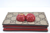 Authentic GUCCI Cherry Wallet Card Case GG PVC Leather 476050 Brown Box 5572H