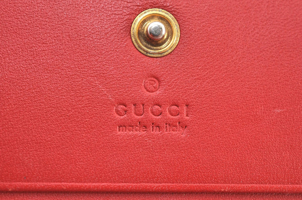 Authentic GUCCI Cherry Wallet Card Case GG PVC Leather 476050 Brown Box 5572H