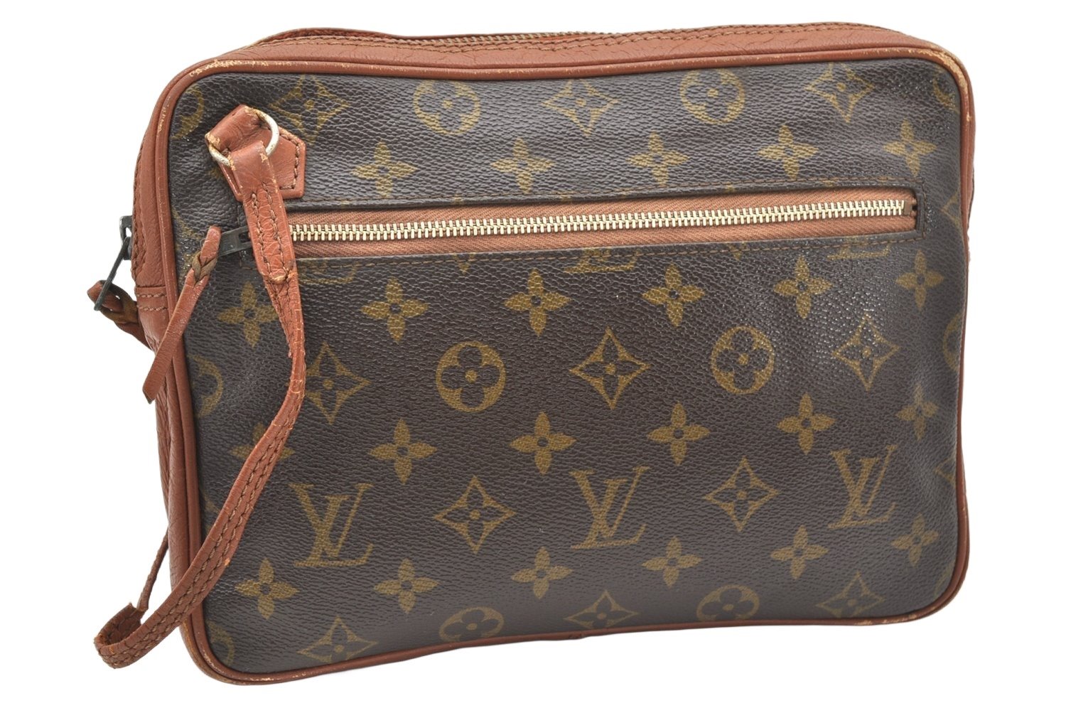 Authentic Louis Vuitton Monogram Pochette Sport Clutch Hand Bag Old Model 5572K