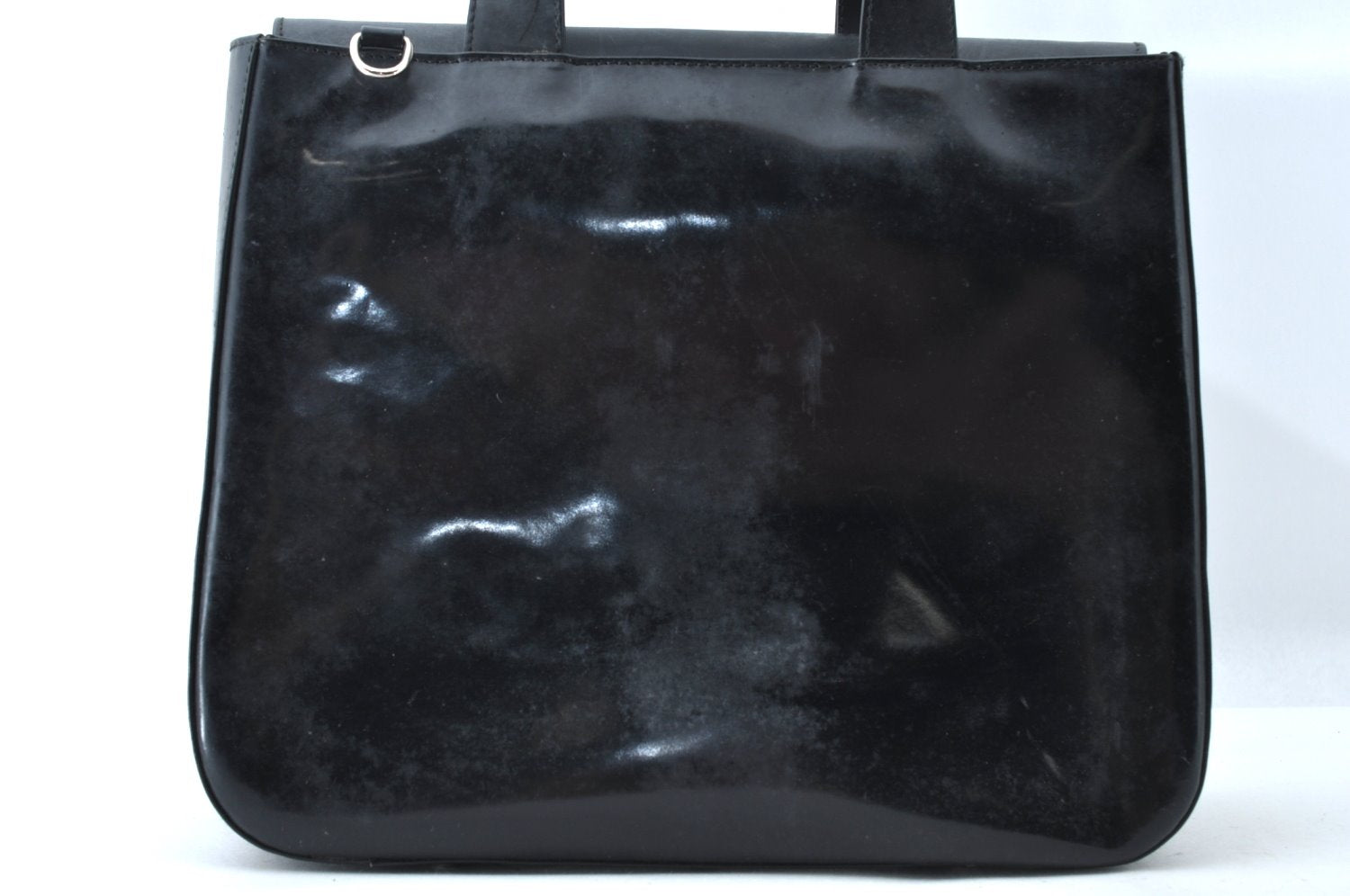 Authentic GUCCI Interlocking G Shoulder Hand Bag Enamel Black Junk 5573M