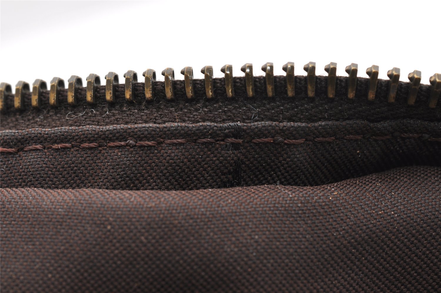 Authentic FENDI Zucca Shoulder Cross Body Bag Nylon Leather Brown Black 5574I
