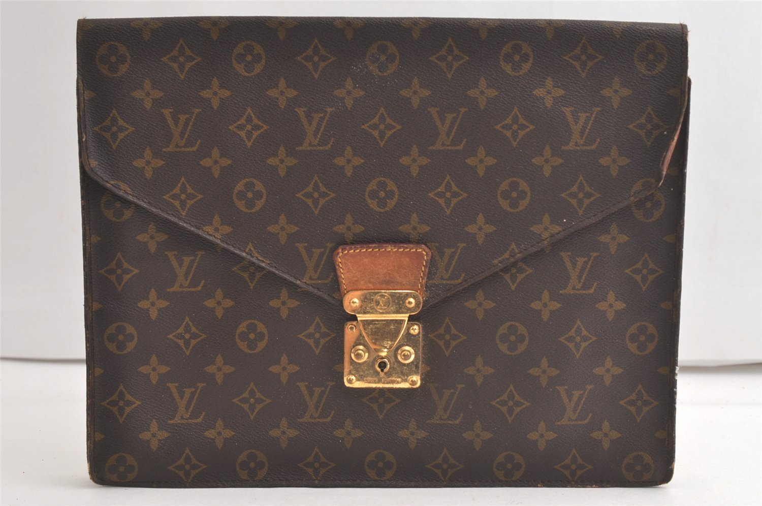 Authentic Louis Vuitton Monogram Porte Documents Senateur M53335 Briefcase 5574K