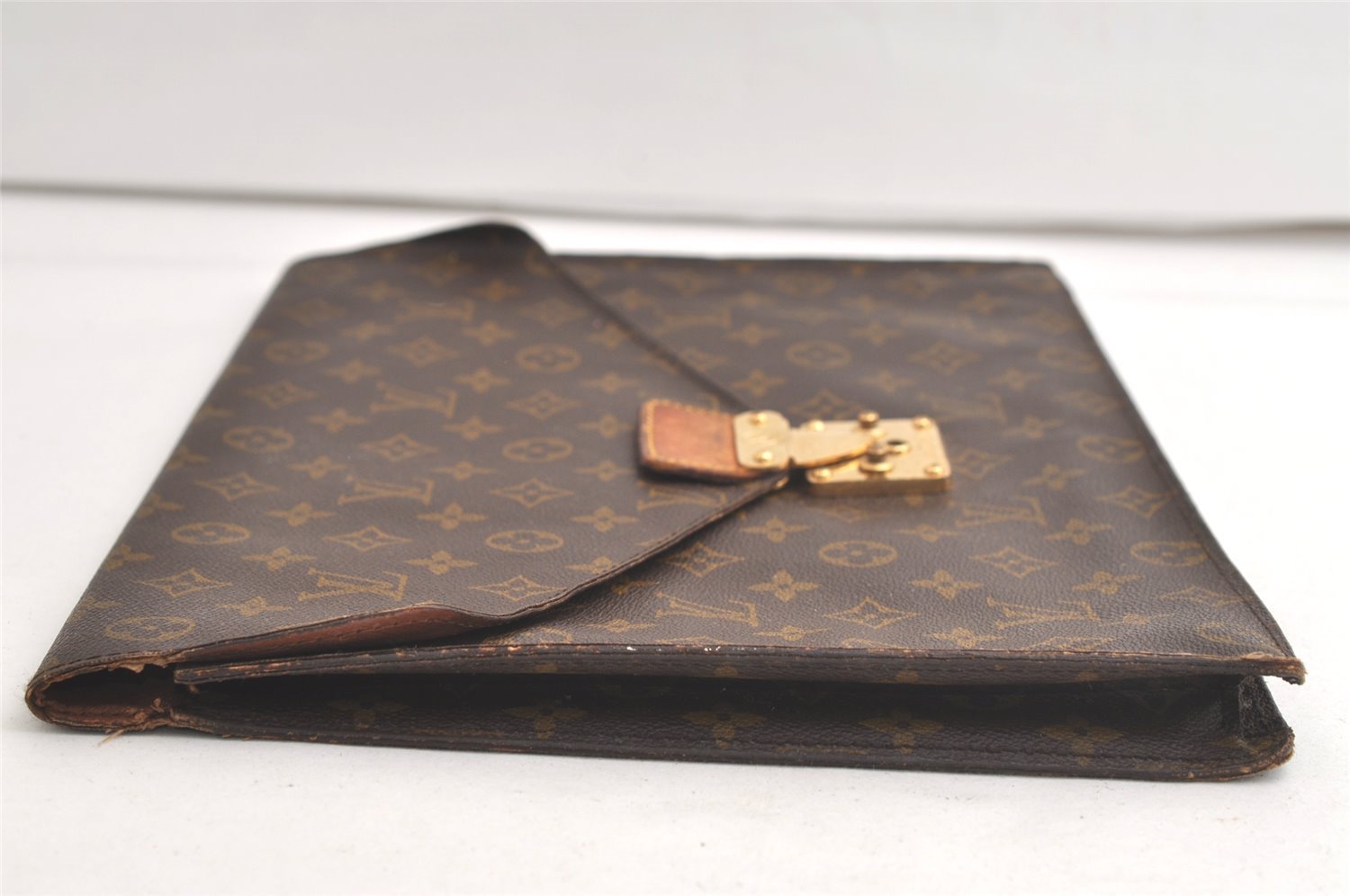 Authentic Louis Vuitton Monogram Porte Documents Senateur M53335 Briefcase 5574K