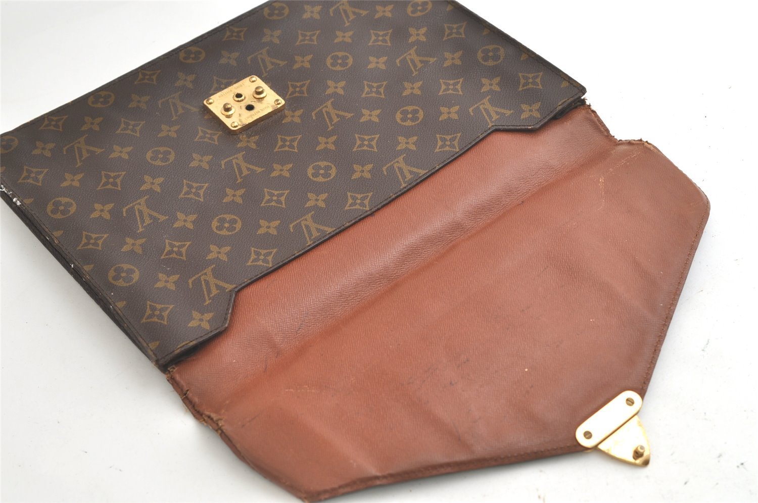 Authentic Louis Vuitton Monogram Porte Documents Senateur M53335 Briefcase 5574K