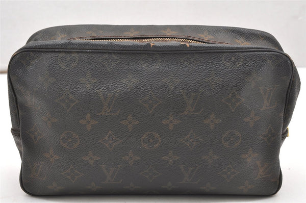 Auth Louis Vuitton Monogram Trousse Toilette 28 Clutch Hand Bag M47522 LV 5579K