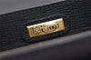 Authentic Burberrys Vintage Leather Clutch Hand Bag Purse Black 5580J